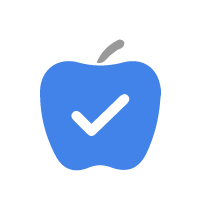 Apple with checkmark